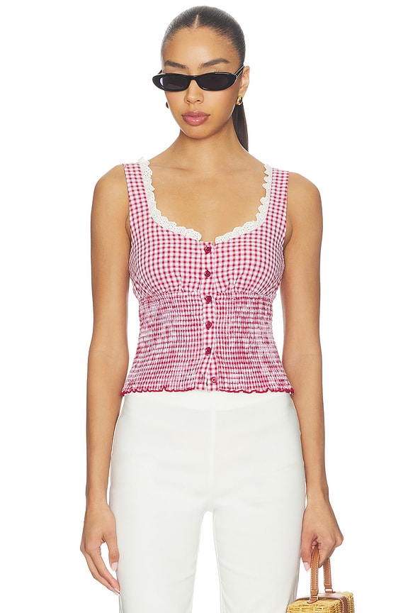 view 1 of 4 Milena Top in Red Gingham