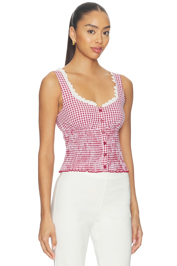 view 2 of 4 Milena Top in Red Gingham