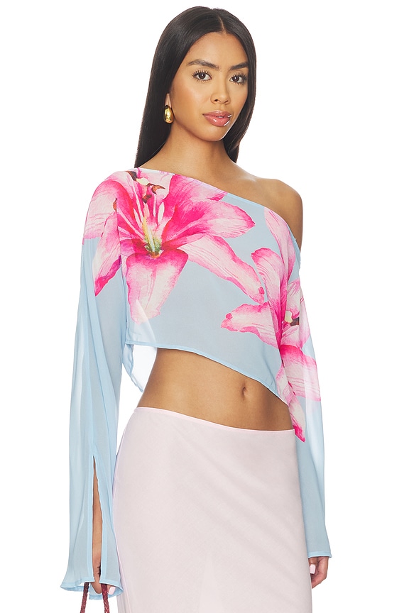 view 2 of 4 Shirley Off Shoulder Top in Blue Floral