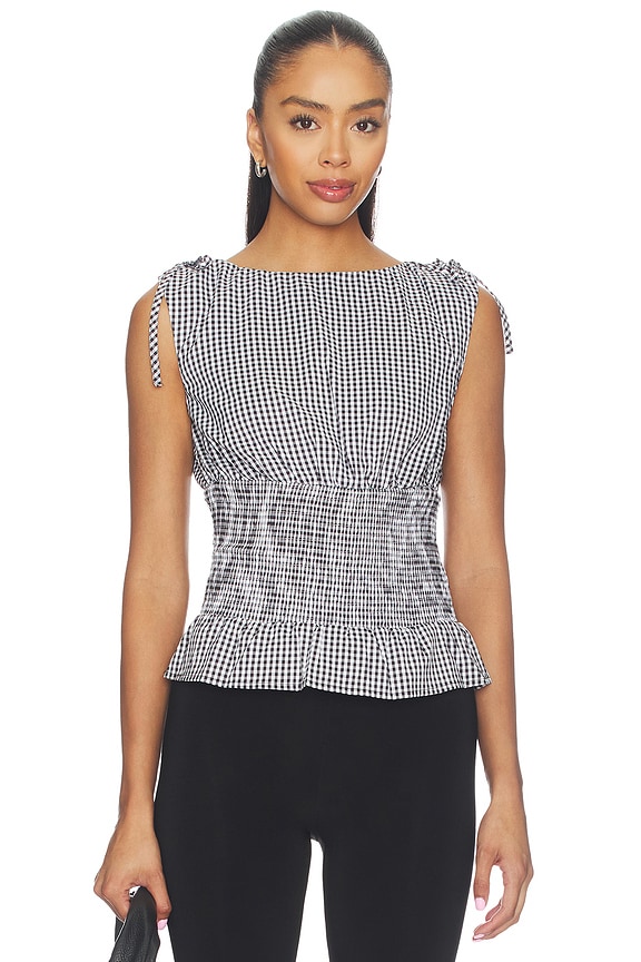 view 1 of 5 Milcah Top in Black Gingham
