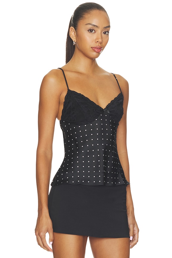 view 2 of 5 Oaklan Top in Black & White Dot
