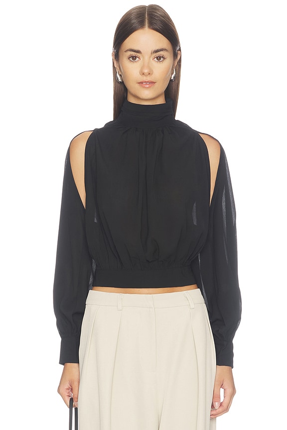 view 2 of 4 Merilee Open Back Top in Black