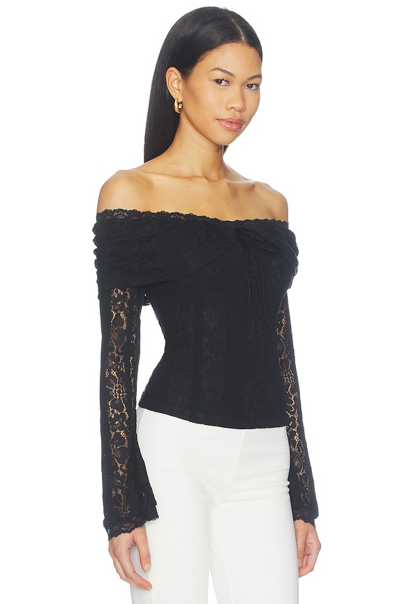 view 2 of 4 Annabelle Off Shoulder Top in Black