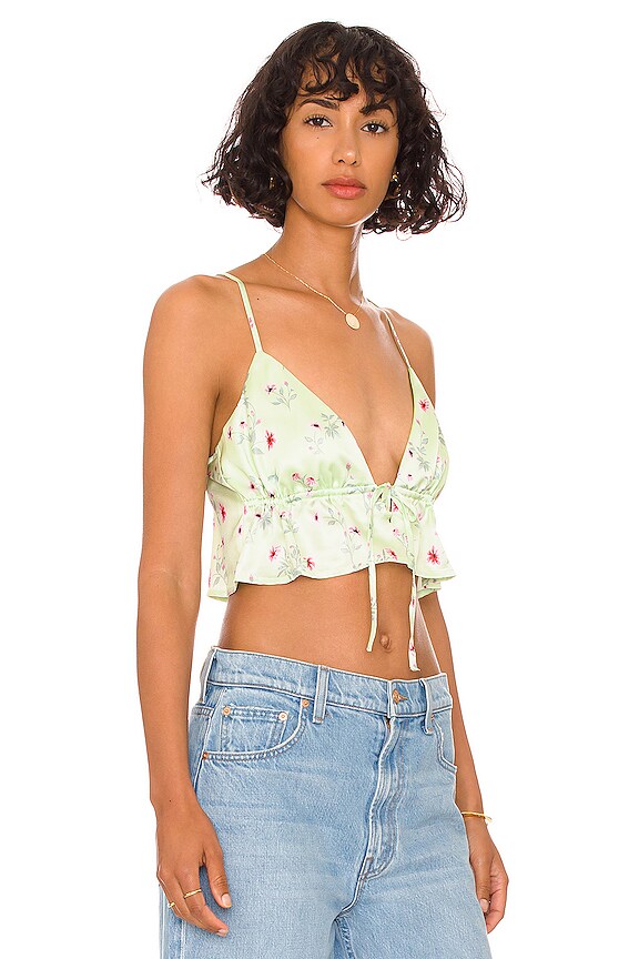 view 2 of 4 Mabel Tie Ruched Top in Green Floral