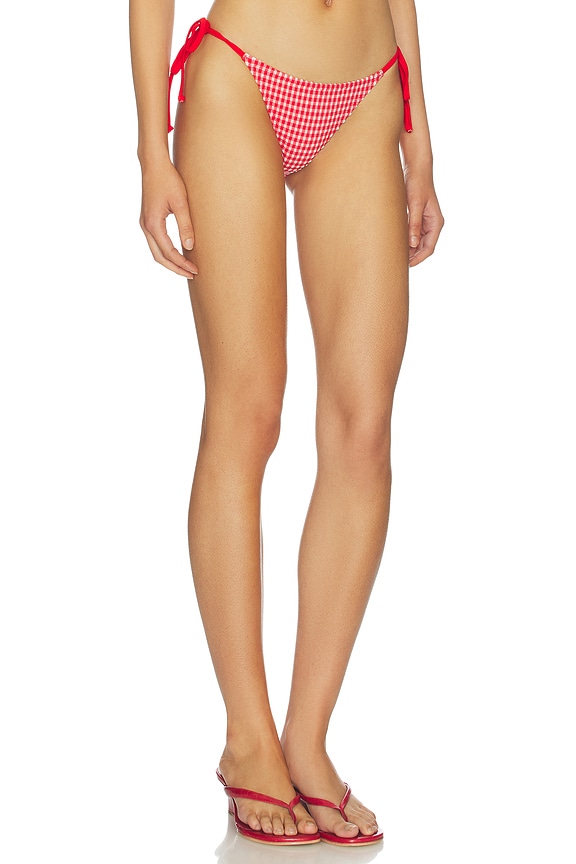 view 2 of 5 Briony Bikini Bottom in Red Gingham