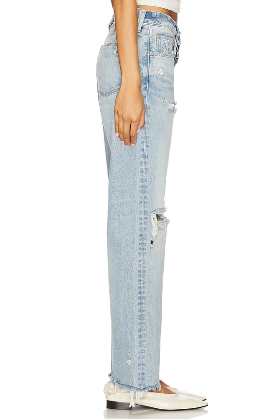 Moussy Vintage Odessa Straight-low Jeans in Light Blue | REVOLVE