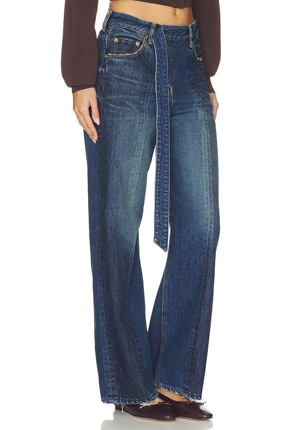 view 2 of 6 Tioga Belt Design Straight Jeans in Blue