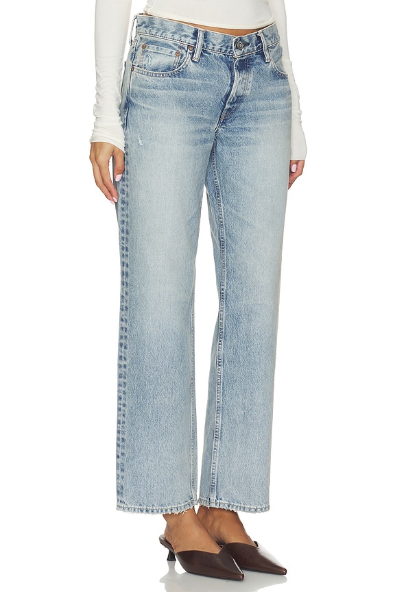 view 2 of 6 Albany Low Straight Leg Jeans in Light Blue