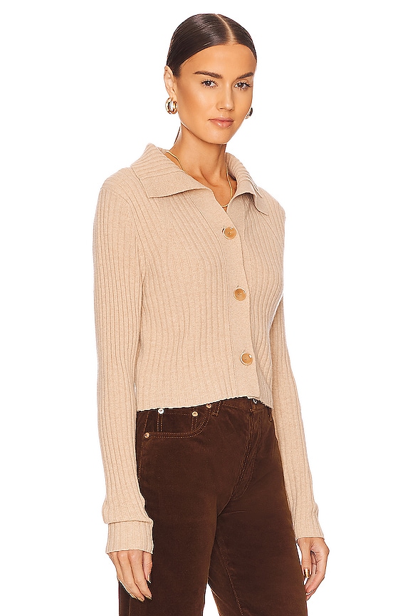 view 2 of 4 Collar Cropped Cardigan in Beige