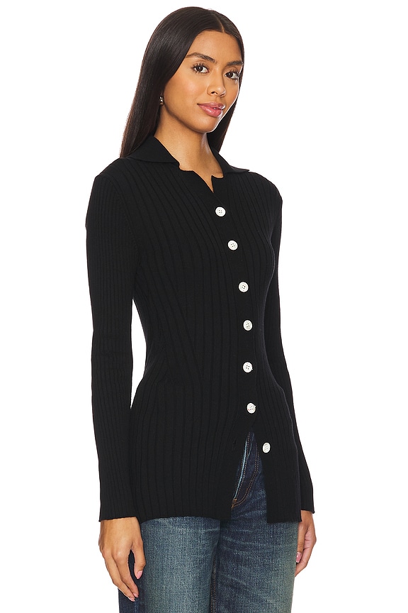 view 2 of 4 칼라 카디건 in Black