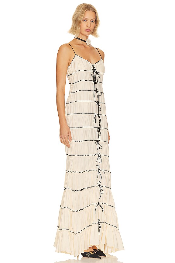 view 2 of 4 Ruffle Tunnel Gown Shell in Creme