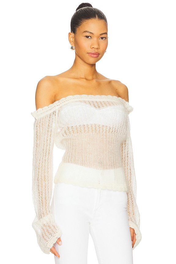 view 2 of 4 Mohair Knit Pullover in Cream