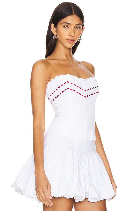 view 2 of 4 Eyelet Corset Top in Off White