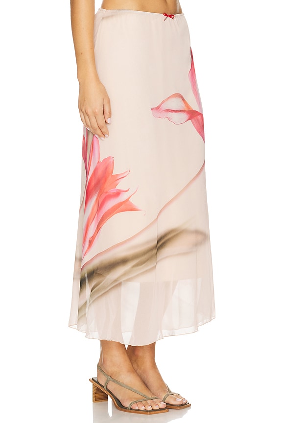 view 2 of 4 Dia Skirt in Nude With Rose Print