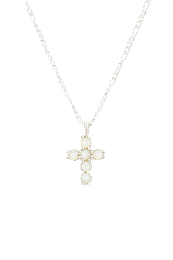 view 2 of 3 Cross Chain Necklace in Silver 925 & Mother Of Pearl