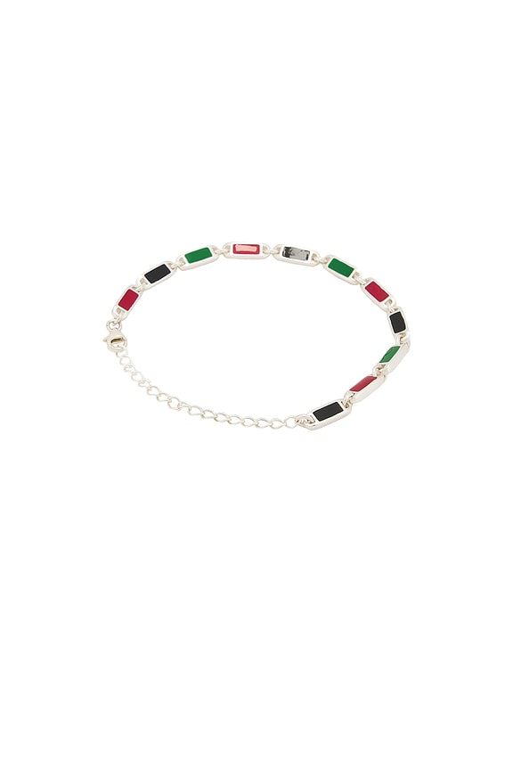 view 2 of 2 Poncho Bracelet in Silver 925, Black, Red, & Green Resin