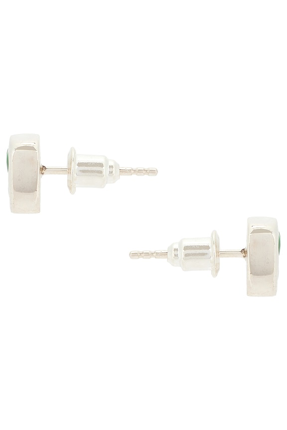 view 2 of 2 Smiley Earrings in Silver 925 & Green Enamel