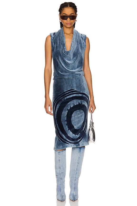 view 2 of 4 Open Back Cowl Neck Hoodie Dress in Beverly Denim Twilight