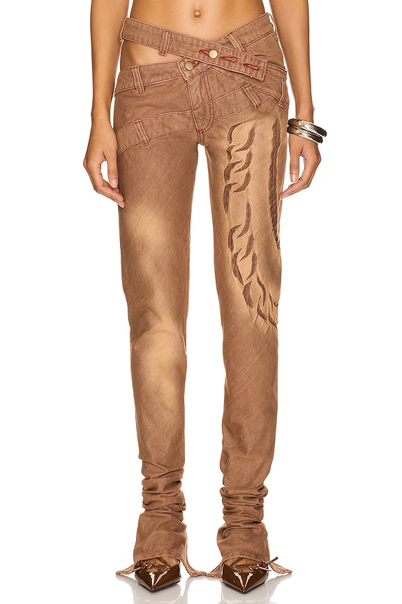 view 2 of 7 УЗКИЙ КРОЙ ПО КОСОЙ in Mocha Fossil