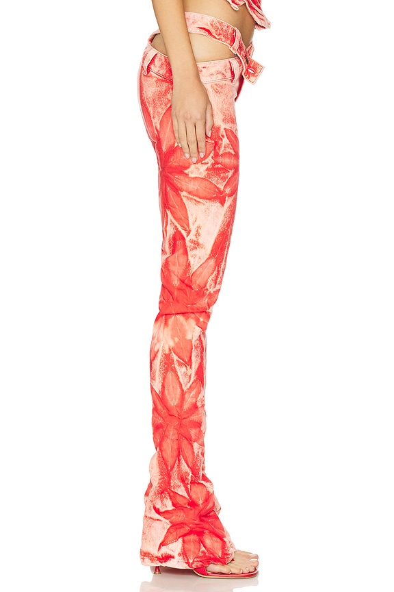 view 2 of 6 Flower Bell Bottom Asymmetric Skinny in Weathered Red