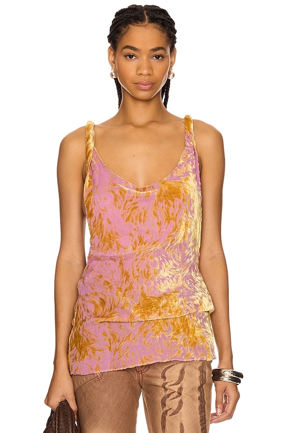 view 2 of 5 Twisted Straps Cowl Top in Goldrush