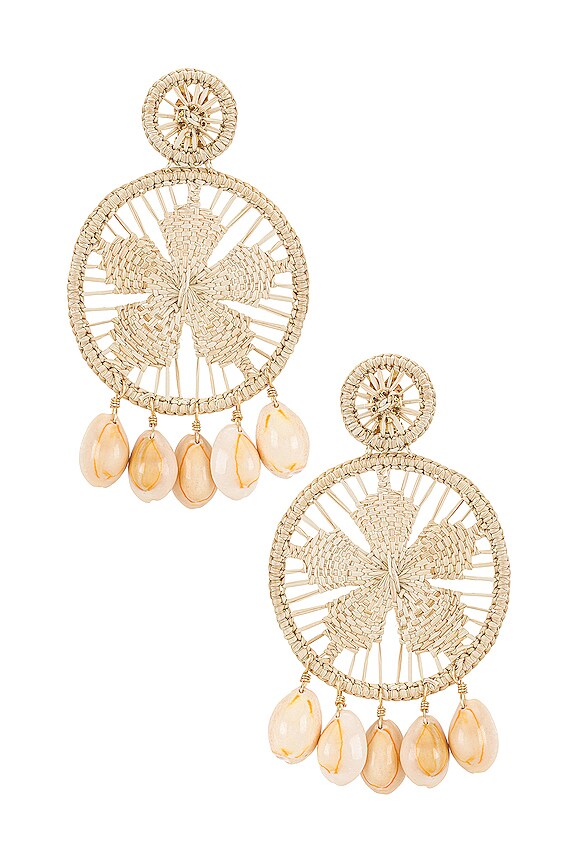 view 1 of 3 PENDIENTES DE CLIP SUNFLOWER in Raffia