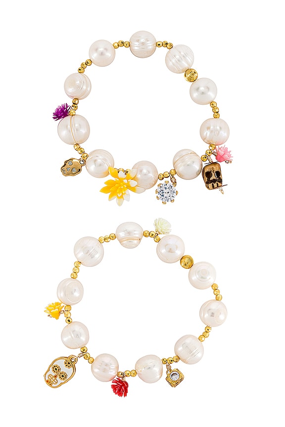 Mercedes Salazar Calaquitas Bracelet Set in Pearl | REVOLVE
