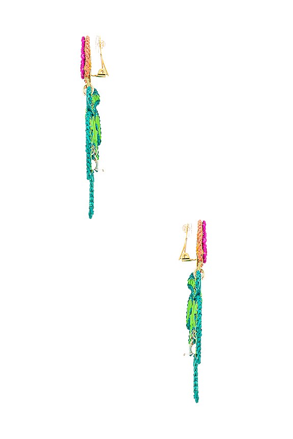 view 2 of 2 BOUCLES D'OREILLES À CLIPSER BEACH SUNSET in Green