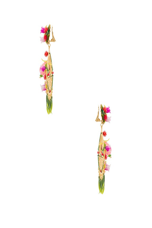 view 2 of 3 PENDIENTES FIESTA FLOR ROSA in Pink