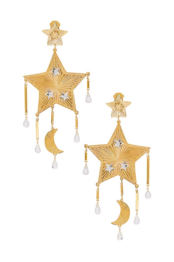 view 2 of 3 Estrella Fugaz Blanca Earrings in Gold