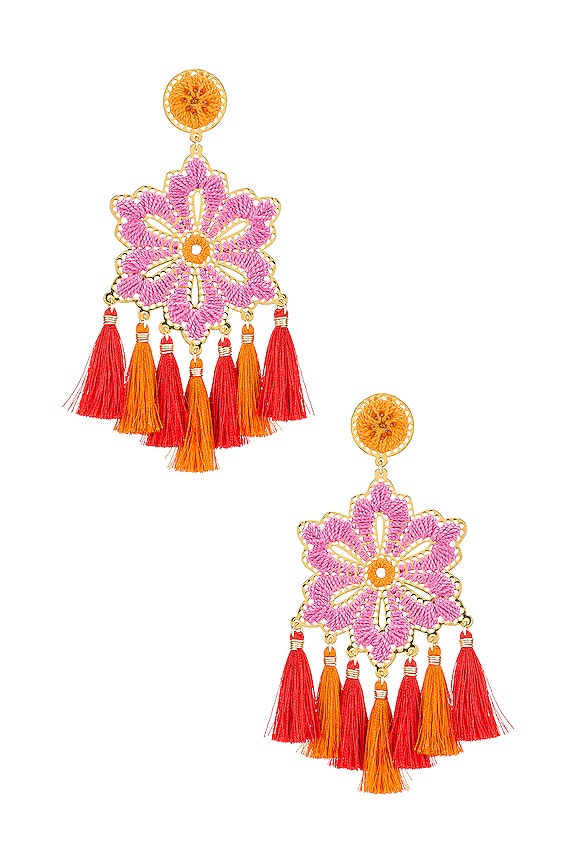 view 2 of 3 Hibiscus Rosa Earrings in Pink