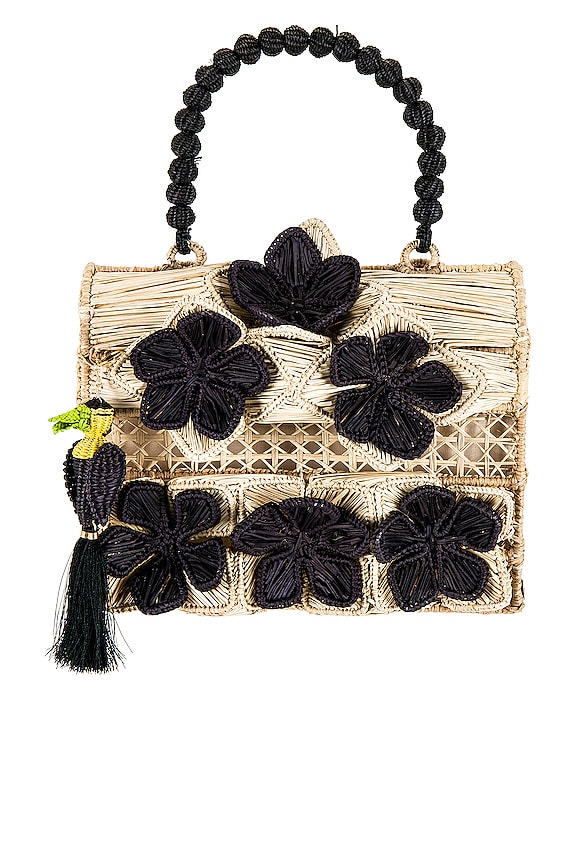 Mercedes Salazar Six Black Flowers Handbag in Black | REVOLVE
