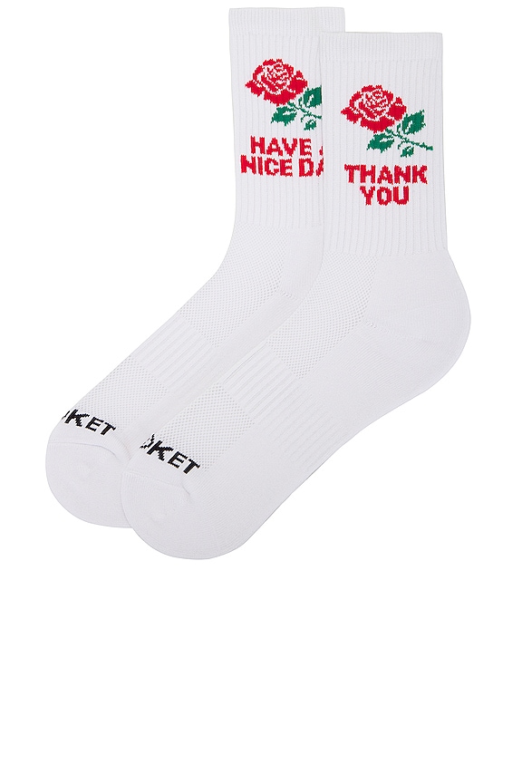 view 2 of 5 Have A Nice Day Socks in White