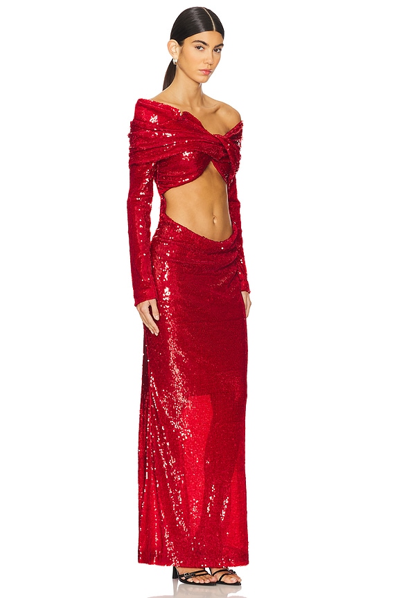 view 2 of 4 WRAPPED 맥시원피스 in Red