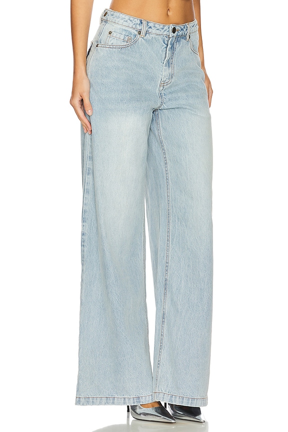 view 2 of 6 Hollow Out Wide Leg Jeans in Light Blue