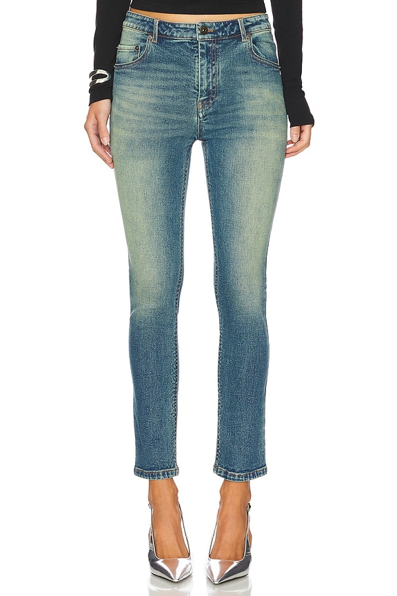 view 2 of 7 Hollow Out Stretch Skinny in Washed Blue