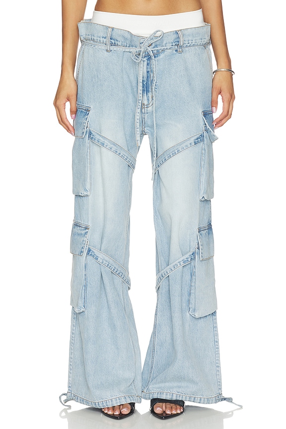 view 1 of 6 Faux Two-Piece Utility Jean in Blue