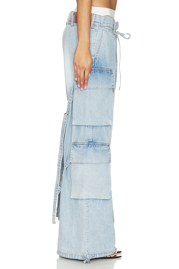 view 2 of 6 Faux Two-Piece Utility Jean in Blue