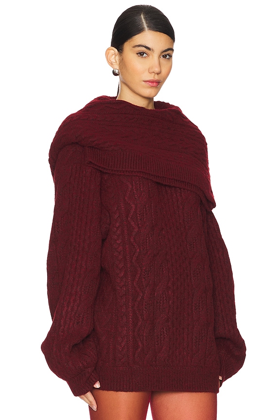 view 2 of 4 Double Sweater in Deep Red