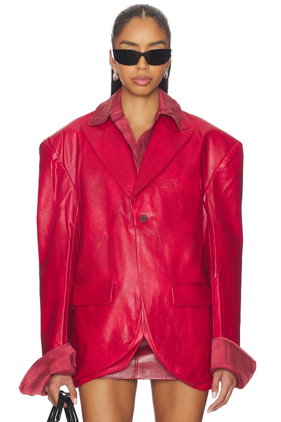 view 2 of 5 Faux Two-piece Blazer in Burgundy