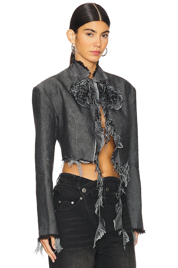 view 2 of 4 Washed Flower Blazer in Black