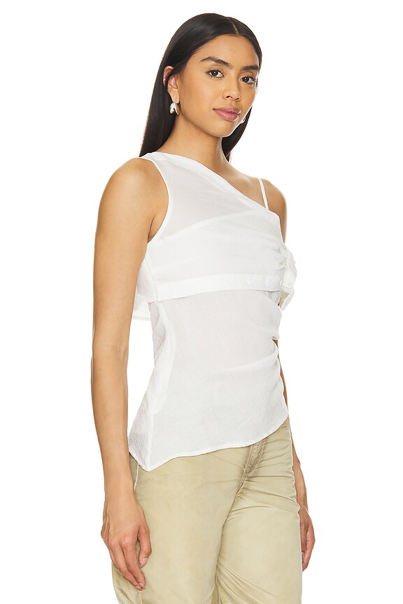view 2 of 5 TOP PLISSÉ in White