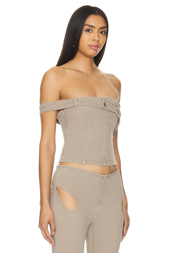 view 2 of 4 TOP DESCUBIERTO in Brown