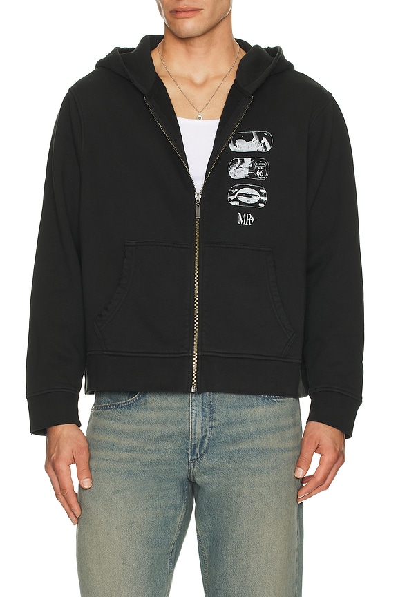 view 2 of 4 Auto Full Zip Hoodie in Distressed Black