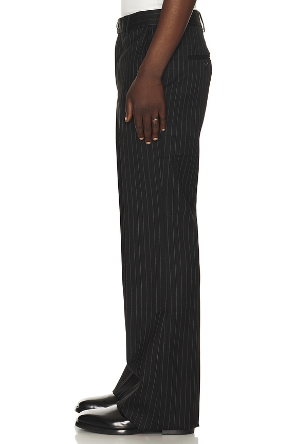 view 2 of 6 Flared Essential Trouser in Black Pinstripe