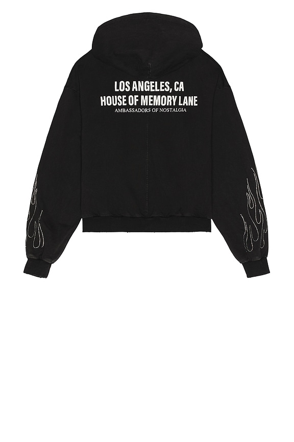 view 2 of 5 Flame Zip Hoodie in Black
