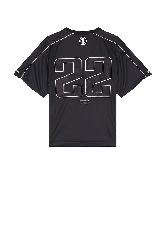 view 2 of 4 Snake Pattern Soccer Jersey in Black