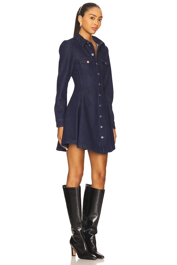 view 2 of 3 VESTIDO LONG SLEEVE SHIRT MINI in Blue