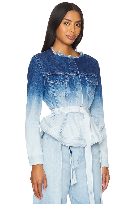 view 2 of 4 CHAQUETA BELTED in Ombre Denim Blue