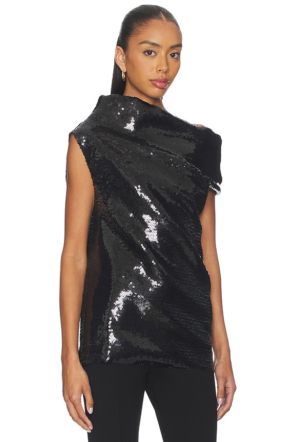 view 2 of 5 ТОП SEQUIN ASYMMETRIC in Black